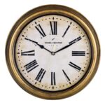 Daniel Hechter Paris Rhône Collection Wall Clock, Silent Sweep Non-Ticking,14 Inch (34.5 cm) HD Glass Vintage Dial, Gold Retro Plastic Frame, Modern Decorative Clock for Home & Office - DHCL1005 - Image 2
