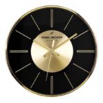 Daniel Hechter Paris Seine Collection Wall Clock, Silent Sweep Non-Ticking,12 inch(30cm) HD Glass Black Dial, Gold Aluminum Face & Metal Frame, Modern Decorative Clock for Home & Office - DHCL1004 - Image 2