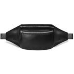 Dvau Metal Zip Unisex Premium Leather Waist Pack Multi Pocket Travel Handy Hiking Zip Pouch Elegant Style Document Money Phone Belt Sport Bag for Men and Women Adjustable Strap (Charcole Black) - Image 2