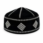 FAIZON Muslim Namaz Prayer Kids Cap for All Day Namaz Wear Blessed Kufi Cap | Gift Set for Others Hadia | Perfect & Stylish | Kabaa Design | (Black with Stone) - Image 2