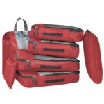 FATMUG Packing Cubes Travel Bag Organiser Set of 7 (2 L, 2 M, Shoe pouch, Laundry Bag & pouch) - Red - Image 2