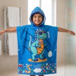Famyo® Hood Maxx Poncho Towel for Kids 1–7 Years| Quick Dry Kids Towel| Soft Lightweight Baby Wrap for Beach | 60 X 60Cm Toddler Pool Towel for Boys & Girls | Micro-Fiber Bath Towels | Rexy the Dino - Image 2