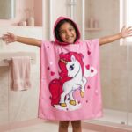 Famyo® Poncho Hooded Towel for Kids 1–7 Years | Quick Dry Kids Towel | Soft Lightweight Baby Wrap for Beach | 60 X 60Cm Toddler Pool Towel for Boys & Girls | Micro-Fiber Bath Towels | Hairy Unicorn - Image 2