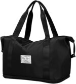 Foldable Travel Duffel Bag, Large Capacity Folding Travel Bag, Travel Lightweight Waterproof Carry Luggage Bag With Shoe Compartment (40 X 23 X 42 Cm) (Black), Nylon - Image 2