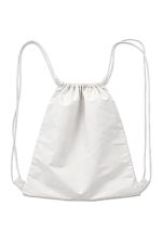GRAI 100% Cotton Drawstring Backpack - Large Eco-Friendly School, Gym & Trekking | Washable & Reusable cotton Travel Bag for Men & Women | Pure White with Durable Black Straps - Image 2