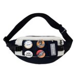 GUSTAVE® Waist Bags for Men Women with 4 Badges for decoration and Adjustable Strap, Waterproof Sling Bag Creative Stylish Sport Chest Bag Waist Pack for Hiking Travel Camping Running Sports - Image 2