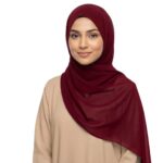 Georgette Hijab for Women - Premium Lightweight Headscarf, Soft Flowy Solid Colour Scarf for Daily Wear & Modest Fashion, 70x200 cm, Breathable All-Season Muslim Head Cover - Image 2