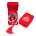 HADIYAH Red Velvet Tasbeeh Combo Pearl Tasbeeh with Digital Counter - Image 2