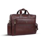 HAMMONDS FLYCATCHER Genuine Leather Office Bag for Men, 15.6" Professional Leather Laptop Bag for Men for Office, Travel, Daily Use, Adjustable Strap & Multi Compartments - 1 Year Warranty - Brown - Image 2