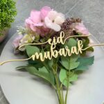 Haoser Unfinished Wooded Cutout Table Place Card, Eid Mubarak Blessings Place Cards Elegant Islamic Event Decor for Weddings, Parties, and Special Occasions - Image 2