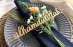 Haoser Wood Cutout Table Place Card Alhamdulillah Gather Wood Word Table Decorations, Alhamdulillah Blessings Place Cards Elegant Islamic Event Decor for Weddings, Parties, and Special Occasions - Image 2