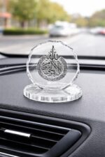 Hasbi Islamic Resin Home, Car Dashboard Decor| Ayatul Kursi Stand| Islamic Resin Showcase Item| Showpiece Mini Desk Ornament| (Transparent) - Image 2