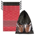 Heart Home Bags for Travel | Drawstring Storage Organizers Set with Transparent Window | Shoe Pouches | Pack of 6 | Multicolor - Image 2