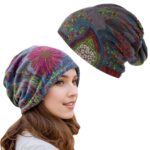 Hijab Caps for Women, Floral Print Chemo Cap Slouchy Beanie Cap for Women, Head Scarf Fashion Skull Dwarf Hats Head Scarf for Women, - Image 2