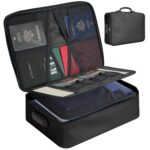 Home Office Travel Document Holder Bag Pouch with Password Lock Zipper File Storage Organizer Bag Safe Pouch (1Pcs) - Image 2