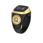 IQ-ibla Smart Zikr Ring Prayer Ring Smart Counter Smart Ring Waterproof Prayer Time Vibration Display Digital Azan Alarm Clock for Most People(18mm Black) - Image 2