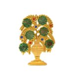 Islamic Ayatul Kursi Decor Stand Allah Muhammad Calligraphy Tree Design Showpiece for Home Office Table Spiritual Gift Display Item Gold Free Size - Image 2