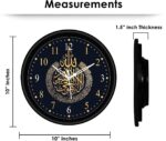 Islamic Calligraphy Wall Clock ? 10 Inch Black & Gold Allah Desig - Image 2