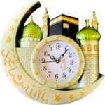 Islamic Wall Clock for Living Room | Arabic Number Islamic Wall Watch Plastic Big Size for Home Decor | Muslim Calligraphy Decorative Items, Perfect for Gifts(Art of makka & Madina) - Image 2