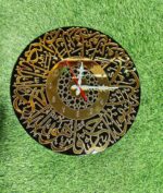 Islamic Wall Clock with Arabic Calligraphy, Gold Mirror Design, 30 cm Round Decorative Clock - Image 2