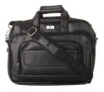 K London Black Artificial Leather Handmade Men Women Laptop Bag Office bag Cross Over Shoulder Messenger Bag Office Bag (1102_Black) - Image 2