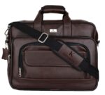 K London Dark Brown Artificial Leather Handmade Men & Women Laptop Bag Cross Over Shoulder Messenger Bag Office Bag (1102_darkbrn) - Image 2