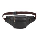 K London Stylish Real Leather Brown Waist Bag Elegant Style Travel Pouch Passport Holder with Adjustable Strap(1452_Brownn) - Image 2