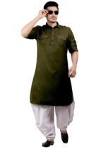K-ROYALS White Dhoti Salwar Pathani Suit for Men's/New Cotton Blend Kurta Pyjama Set/Pathani Suit for haldi Mehdi and Party. - Image 2