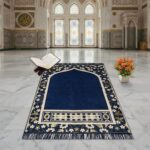 KETOSTICS® Muslim Islamic Prayer Mat,Anti Skid Janamaz musallah Mat, Pure chennille Look, Soft Foldable,Aasan,Meditation Mat,Multipurpose Velvet Rug Mats (Size: 70cm X 110cm) (Blue f) - Image 2