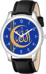 KIARVI GALLERY Men’s Analog Casual Wrist Watch – Classic Stylish Design for Office & Casual Wear Design No BLU AVIO Islamic_BLK LTHR - Image 2
