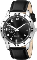 KIARVI GALLERY Men’s Analog Casual Wrist Watch – Classic Stylish Design for Office & Casual Wear Design No BRWN NW AVIO Islamic_BLK LTHR - Image 2