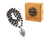 Karungali Malai 8mm Certified with Divine Lord Ayyappa Pendant Silver Plated Original | 54 Beads Authentic Black Ebony Wood Mala with German Silver Cap for Men & Women | Spiritual Protection, Energy Balance & Daily Pooja Wear – 1 Piece - Image 2