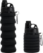 Kiditos Expandable Silicone Sipper Water Bottle For Kids For Sports, Trekking, Cycling, Gym, School Water Bottle With Snap Hook, Grey (Pack Of 1 Unit), 500 milliliter - Image 2