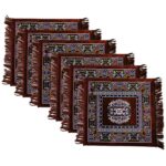 Kuber Industries Pack of 6 Velvet Prayer Rectangular Mat|Square Shape & Soft Velvet Material|Meditation Mat|Multipurpose Velvet Rug Mat|Size 60 X 60 Cm|(Brown) - Image 2