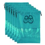Kuber Industries Shoe Bags Pouches|Shoe Cover for Traveling|Non Woven Drawstring Bag|Shoe Bag for Shoes, Slipper, Heels|Transparent Window|Pack of 6 (Sky Blue) - Image 2