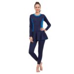 LIMEE Women’s Swimming Costume – Full Coverage Long Sleeve Modest Swimwear, Plus Size Friendly Swim Dress, Front Zip, Quick Dry Fabric for Beach & Pool - Image 2