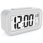 Lamisola Digital Alarm Clock for Heavy Sleepers, Digital Clock Table Clock for Study Table, Students, Office | Alarm Clock for Bedroom with Loud Sound, Automatic Sensor,Date & Temperature (White) - Image 2