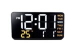 Large Digital Alarm Clock, 9 inch, LED, Big Digits Display, Table and Desktop, Temperature, Day and Date, Customizable Brightness, Dual Smart Alarms - Image 2