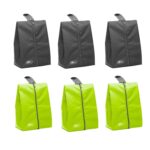 Lify Shoe Storage Organizer Bags Set, Water-Resistant Nylon Fabric with Sturdy Zipper for Traveling (6 Pack) (Florescent(Neon Green) & Grey) - Image 2