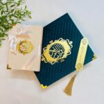 Luxury Islamic Gift Box with Velvet Quran | Premium Islamic Gift for All | Emerald Green | Medium Size Quran - Image 2
