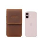 MENSCH Holster Leather Mobile Phone Pouch Multifunction Belt Loop Waist Bag Pouch for Phone Upto 6.8 inch (Tan) - Image 2