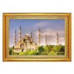 Makkah Madina Photo Frame 9x12 Inch | Golden Religious Wall Photo Frame for Home| Islamic Decor | Ideal for Daily Prayer & Spiritual Home Decoration_Design No_50 - Image 2