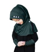 Mehar Riya Hijab for Girls | Side Cut Hijab with Glitter Button | Breathable Iqra Fabric | School, Madrasa for Teenagers | Modest Fashion Headscarf for Girls - Image 2