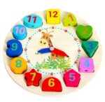 Montessori Wooden Learning Clock with Bead Lace, Educational Digital Analog Numbers, Shape & Color Learning Montessori Toy for Kids (Pack of 1, Multicolor) - Image 2
