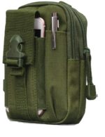 Multi-Purpose Water Resistant Poly Tool Holder EDC Pouch Camo Bag Military Nylon Utility Tactical Waist Pack Camping Army Pouch (Green) - Image 2