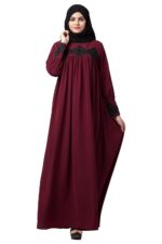 Mushkiya Beautiful Designer Abaya Like Dress with Pearl Lace Work for Women that Falls Loose from Chest - Image 2