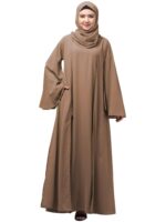 Muslim Closet� Dual Layer Abaya Dress Of Inner Abaya And Detachable Shrug With Uniquely Designed Cuff - Made with Nida Matte Fabric for Women and Girls - Image 2
