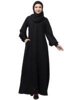 Muslim Closet� Front Open Abaya With Side Pocket And Cuff Sleeves - Made with Nida Matte Fabric for Women and Girls - Image 2