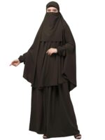Muslim Closet� Three Piece Set Of Hijab, Skirt And Full Face Khimar - Made with Nida Matte for Women and Girls - Image 2