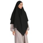NAZNEEN Matt Nida Tringle Layer Triangular Khimar-Hijab-Jilbab for Girls & Women in Single Layer | Tie Back Khimar Abaya Hijab Niqab Islamic Modest Wear - Image 2
